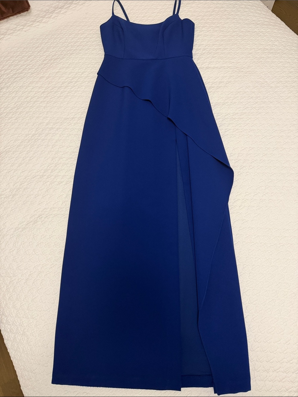BCBGMAXAZRIA Blue Asymmetrical Maxi Dress Size 6